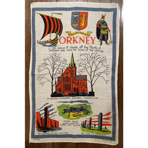 Vintage Orkney Irish Linen Tea Kitchen Towel Dunmoy 18.25 x 29.5 Inch
